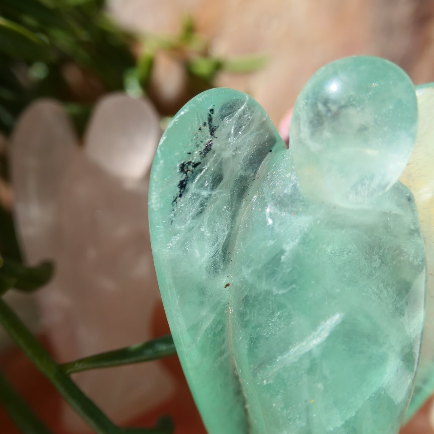 Fluorite Angel Carving - Imperfect