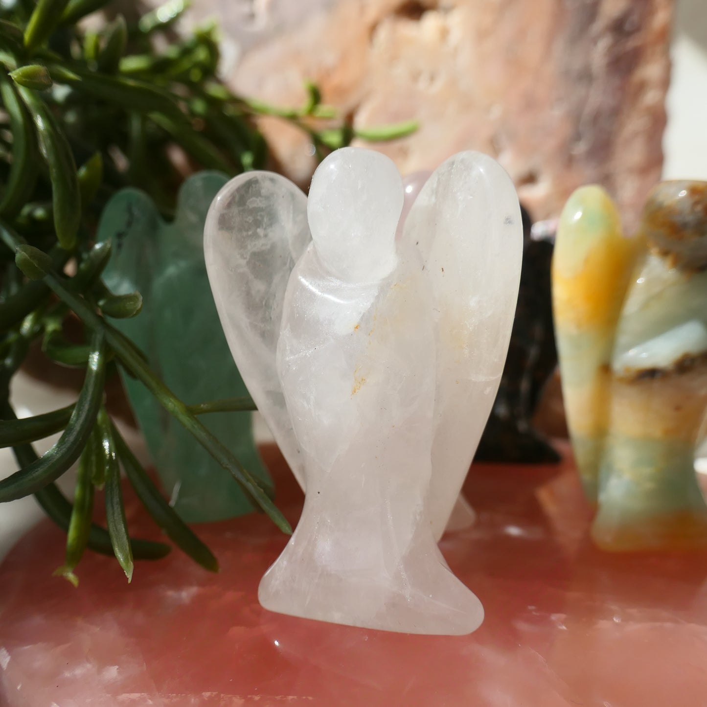 Clear Quartz Angel Carving