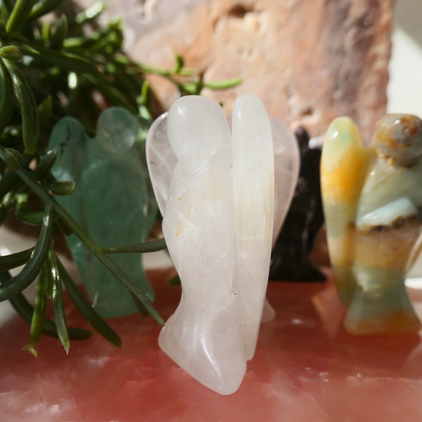 Clear Quartz Angel Carving