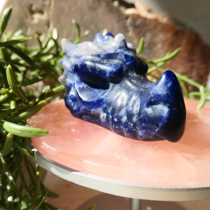 Sodalite Dragon Head Carving