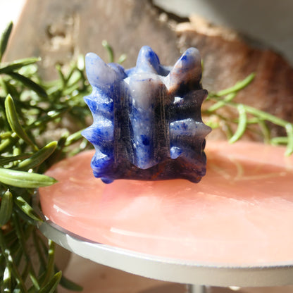 Sodalite Dragon Head Carving