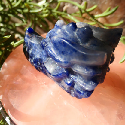 Sodalite Dragon Head Carving
