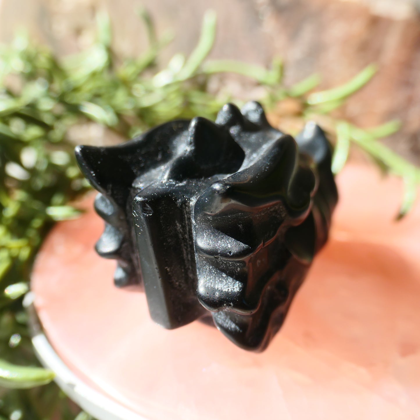 Black Obsidian Dragon Head Carving