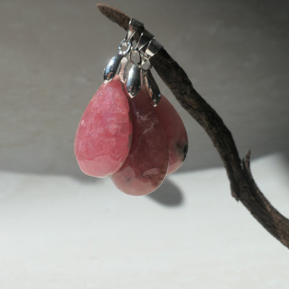 Rhodochrosite Teardrop Pendants