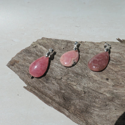 Rhodochrosite Teardrop Pendants