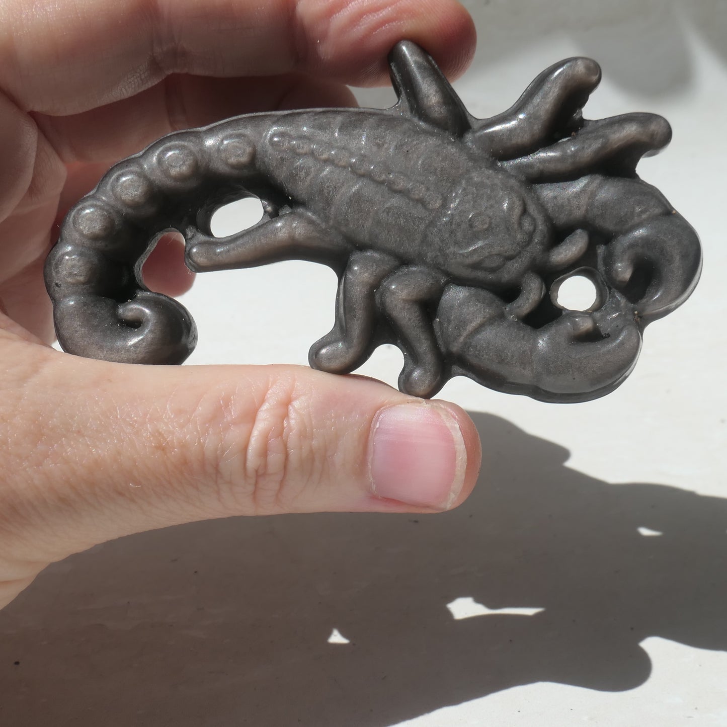 Silver Sheen Obsidian Scorpion