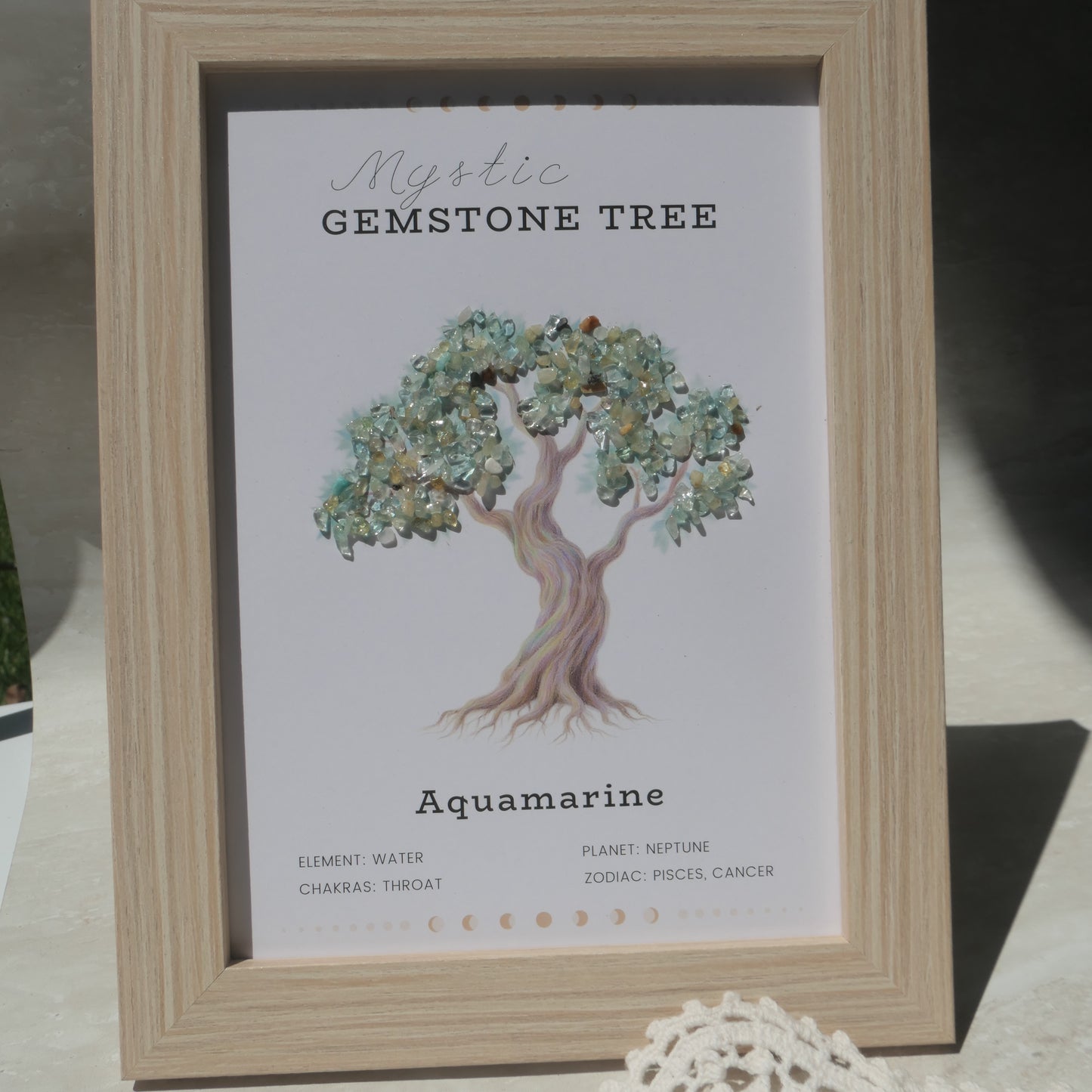 Aquamarine tree of life frame