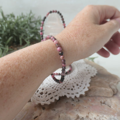 Rhodonite bead bracelet 4mm