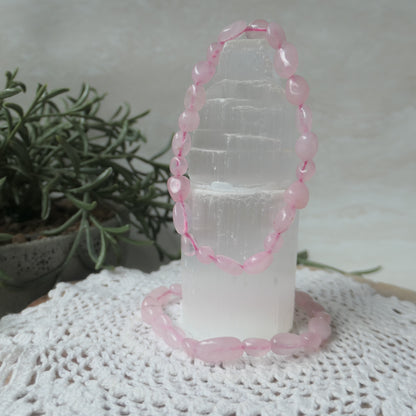 Rose Quartz nugget bracelet 4-6mm