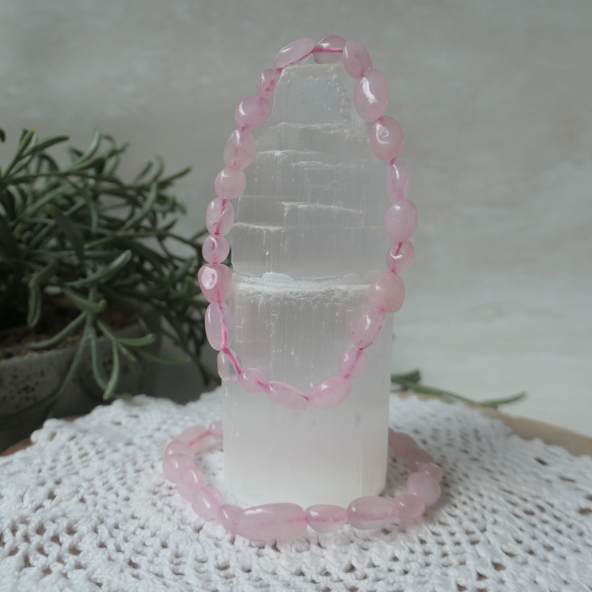 Rose Quartz nugget bracelet 4-6mm