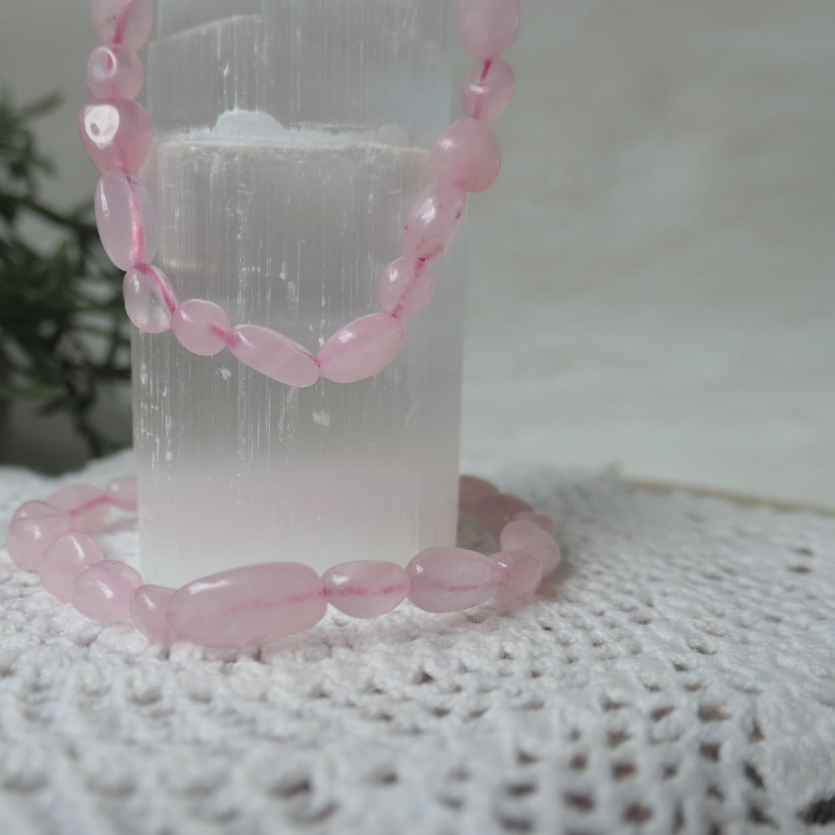 Rose Quartz nugget bracelet 4-6mm