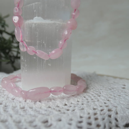 Rose Quartz nugget bracelet 4-6mm