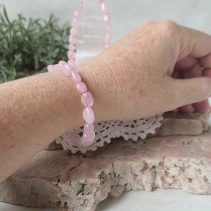 Rose Quartz nugget bracelet 4-6mm