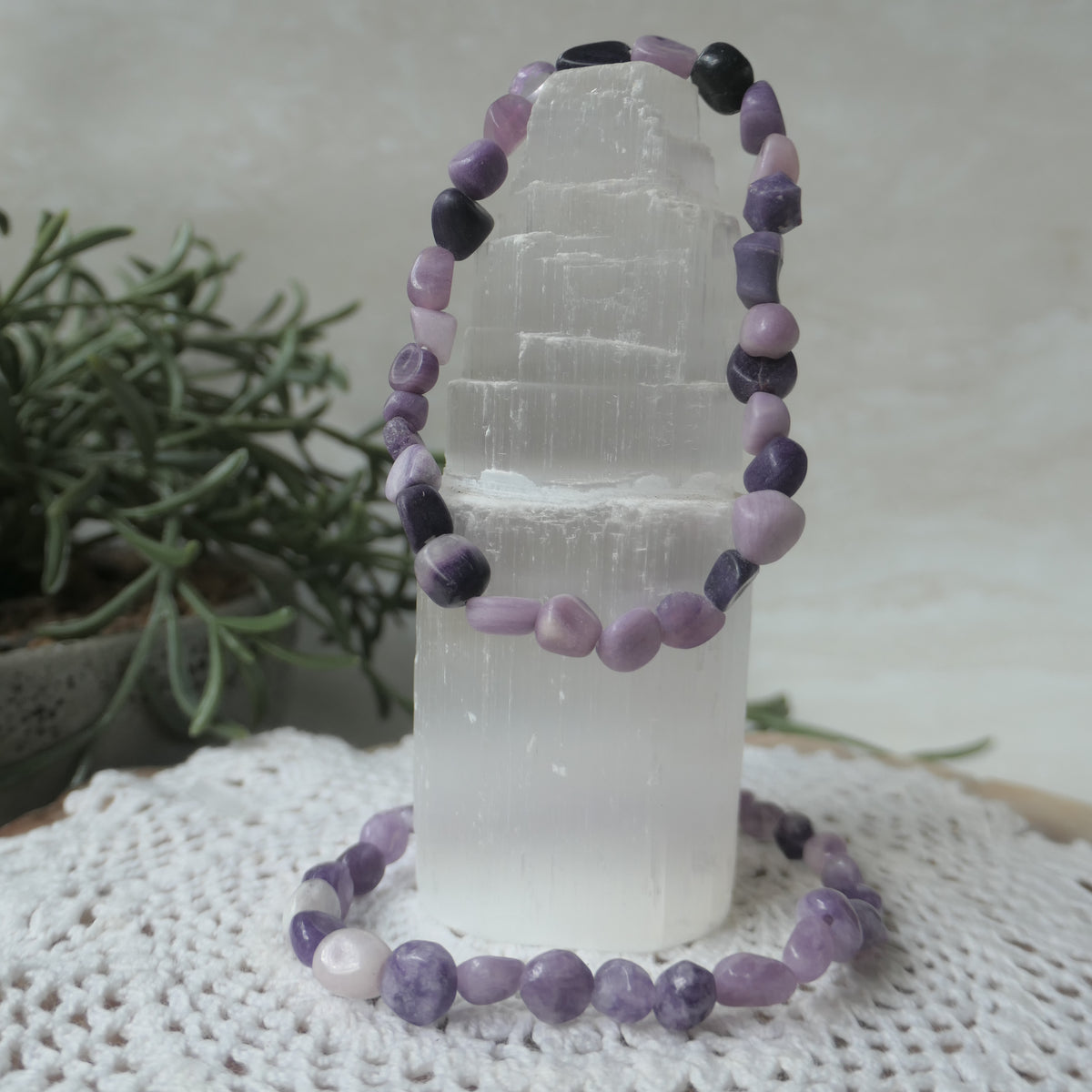 Lepidolite Nugget Bracelet 4-6mm