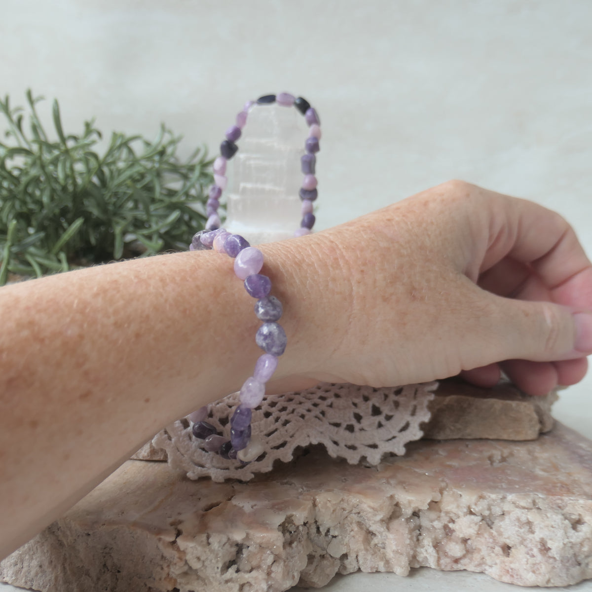 Lepidolite Nugget Bracelet 4-6mm