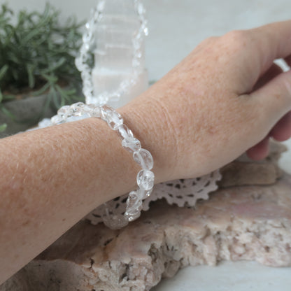 Clear Quartz nugget bracelet 4-6mm