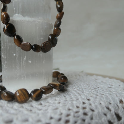 Gold Tigers Eye Nugget Bracelet 4-6mm