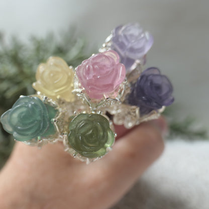 Fluorite Rose Hair Pin