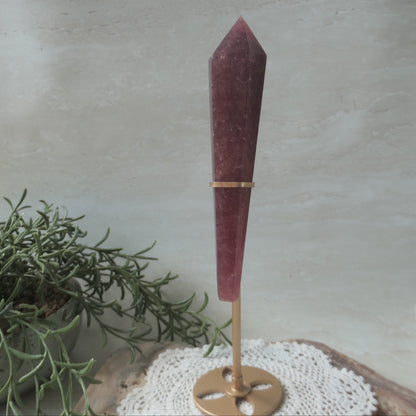 Strawberry Quartz Wand on Stand #1