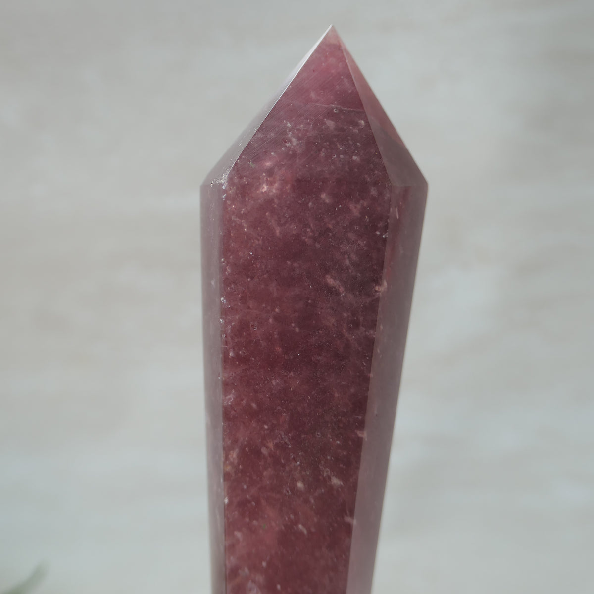 Strawberry Quartz Wand on Stand #1