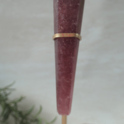Strawberry Quartz Wand on Stand #1