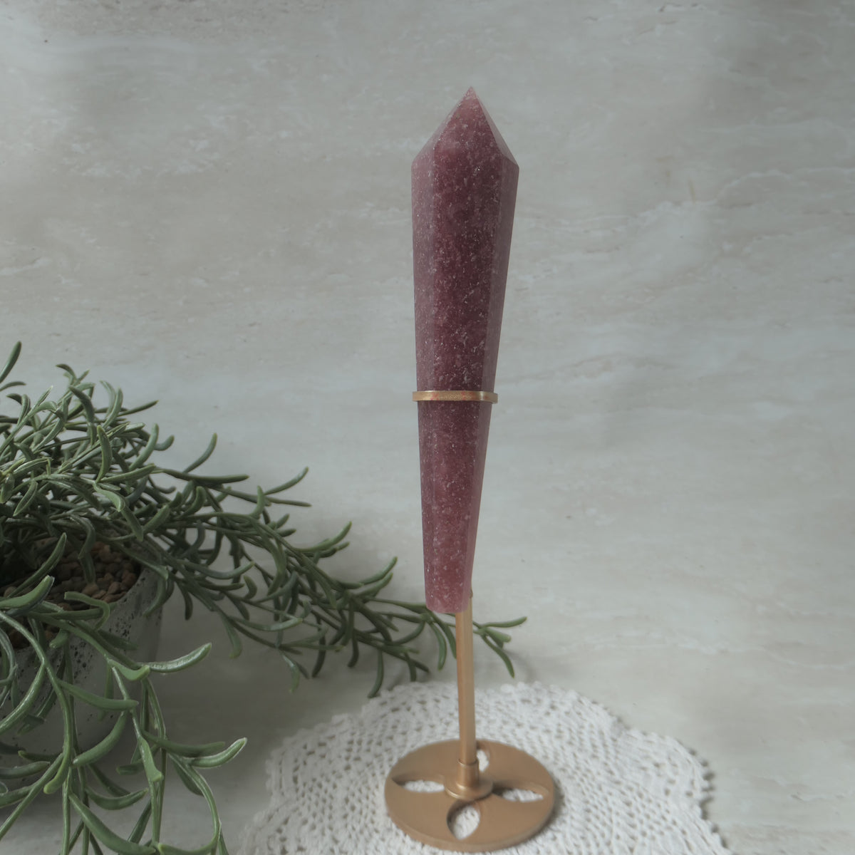 Strawberry Quartz Wand on Stand #2