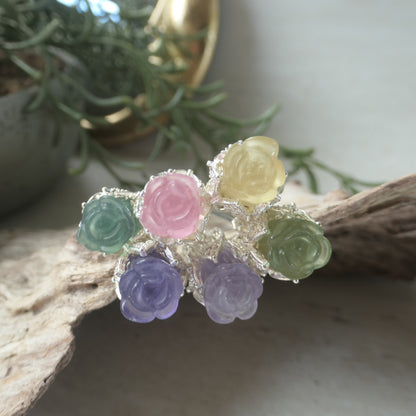Fluorite Rose Hair Pin
