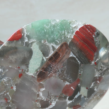 African Blood Stone Heart on stand