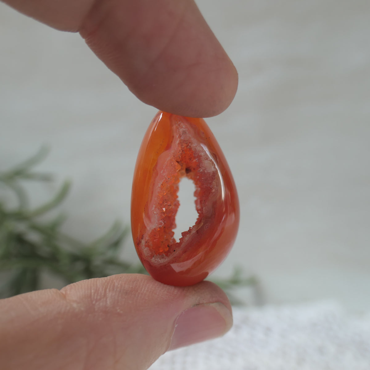 Carnelian Druzy Egg 2