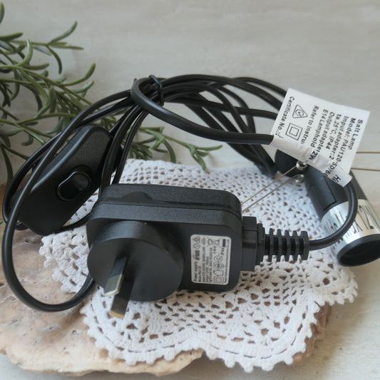 Replacement Himalayan Salt Lamp Power Cord – Black (12V DC)