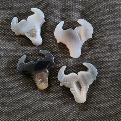 Agate Buffalo Heads