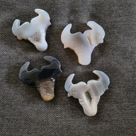 Agate Buffalo Heads