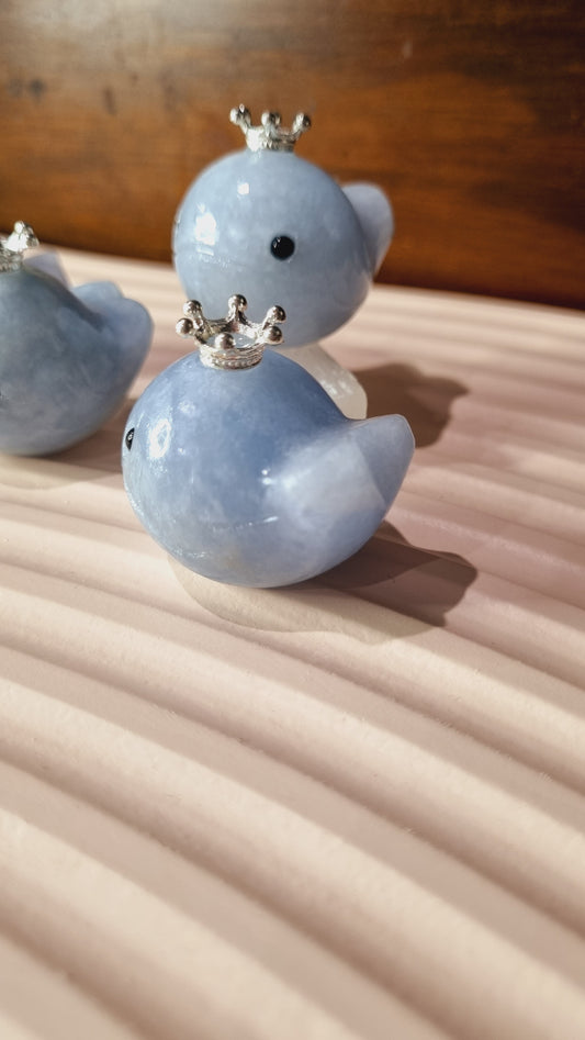 Blue Calcite Crowned Whales / Small Sphere Holders