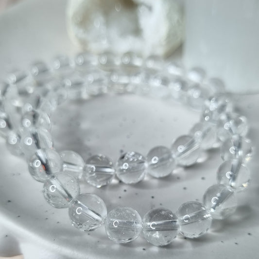 Clear Quartz bead bracelet 8mm