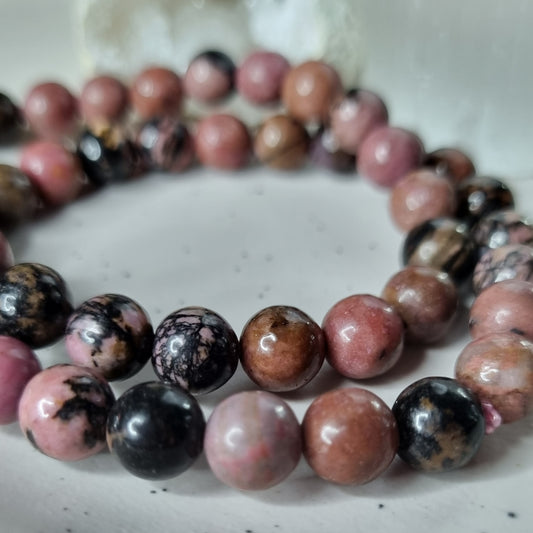 Rhodonite bead bracelet 8mm