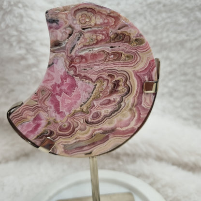 Rhodochrosite Moon on stand-45