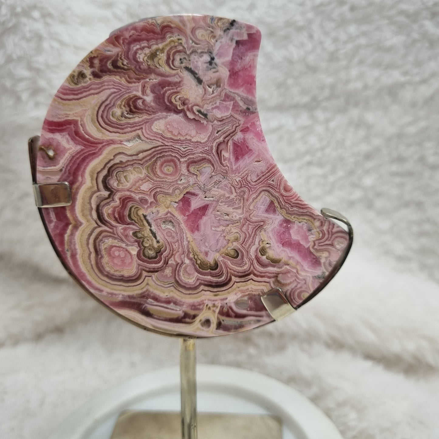 Rhodochrosite Moon on stand-45