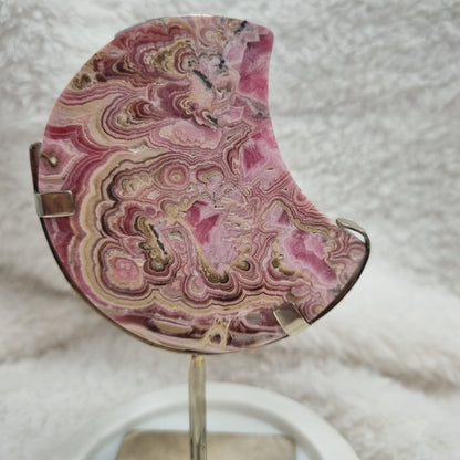Rhodochrosite Moon on stand-45