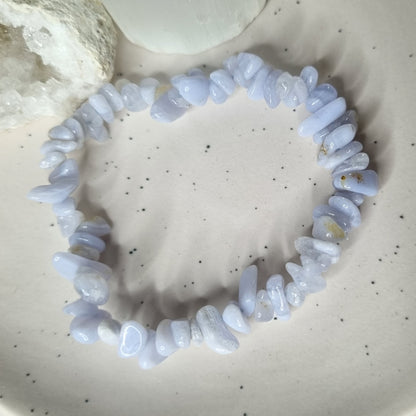 Blue Lace Agate chip bracelet