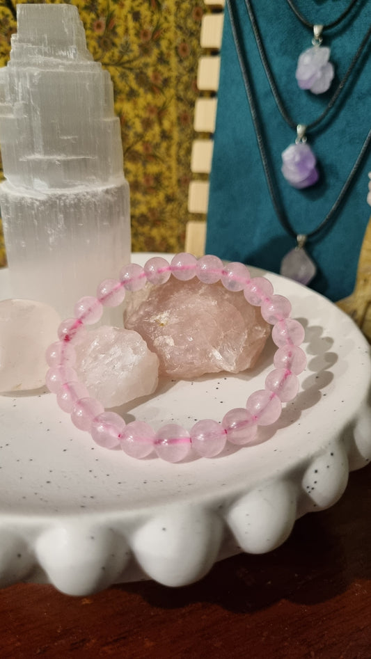 Rose Quartz bead bracelet 8mm