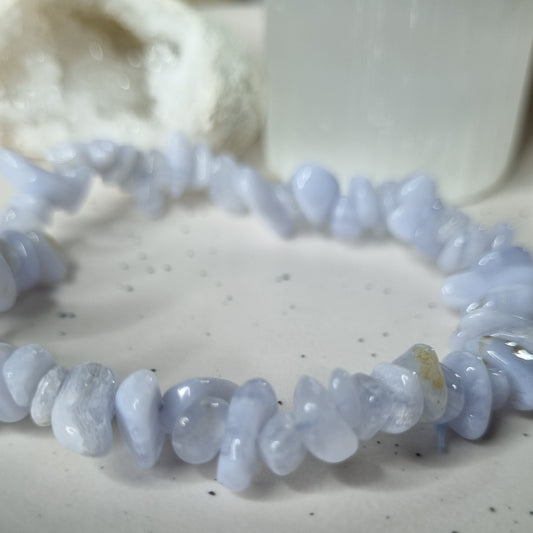 Blue Lace Agate chip bracelet